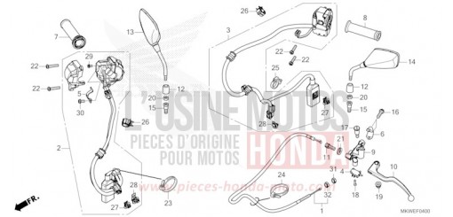 COMMUTATEUR/CABLE/POIGNEE/MIROIR (NC750XA) NC750XAS de 2025